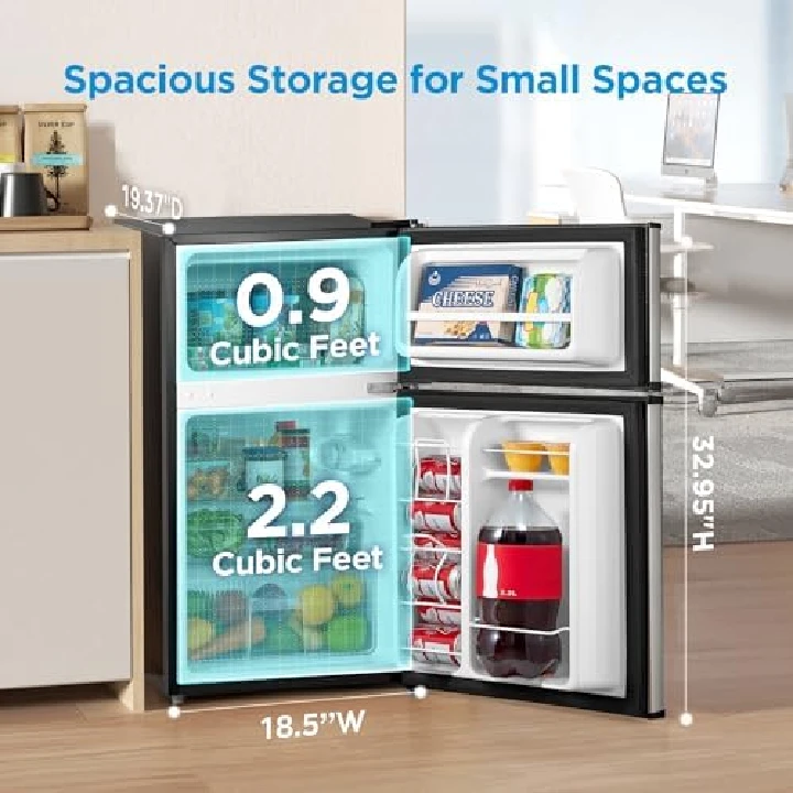 Modern silver finish and handles of Midea double door fridge Uganda